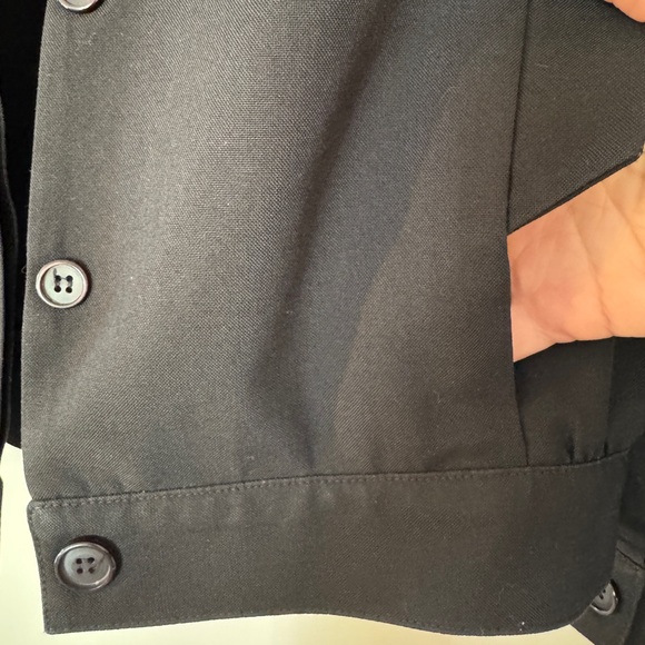 Vintage Black Structured High Neck Jacket | 80s 90s Minimal Unisex - Picture 5 of 5